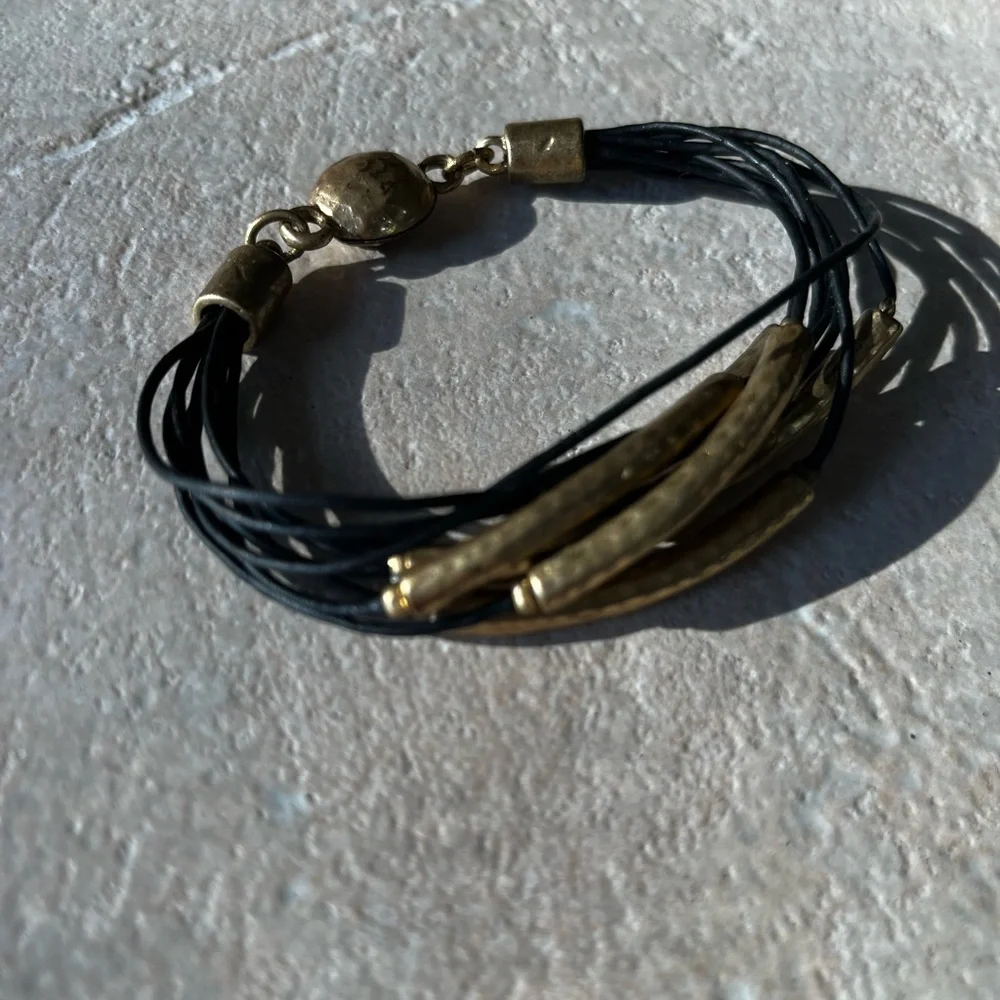Chico's Black and Gold Multi-Strand Bracelet - Picture 5 of 5